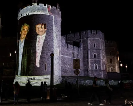 Four Individuals Apprehended After Pictures of Trump and Jeffrey Epstein Displayed on Royal Windsor Castle
